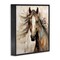 Stupell Industries Brown Horse with Florals Framed Giclee Art